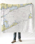 Block Island Sound, CT Nautical Chart Blanket
