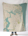 Jacksonville Area Seaglass Map Blanket