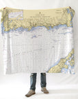 Coastal, CT Nautical Chart Blanket