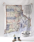 Rhode Island State, Newport, RI Map Blanket