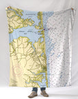 Bethany Beach, DE - Nautical Chart Blanket