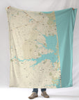 Delaware Coast Modern Wave Map Blanket