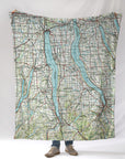 Seneca Lake & Cayuga Lake NY topo/antique Blanket
