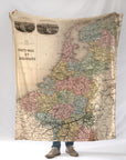 Netherlands (Holland) Vintage Antique Map Blanket (c. 1892) – Historic Dutch Map Throw