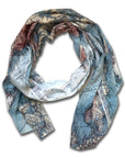 Arctic circle map scarf with vintage polar region print