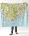 Old Lyme to Niantic Vintage Topo Map Blanket