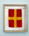 "R" Nautical Flag in Glass-Free Shadow Box Frame
