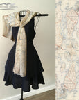 Newport, RI Vintage Topographical Map Scarf