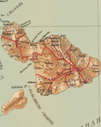 Hawaiian Islands Vintage Map Blanket