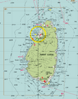Guadeloupe to St. Lucia Nautical Chart Wall Scroll