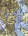 Seattle puget sound nautical chart scarf close up print