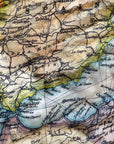 Vintage map of Spain with colorful regions