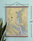 Annapolis, Chesapeake Bay Northern Part Nautical Chart Fabric Scroll - Maritime Tribes USAScroll