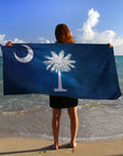 Antiqued Palmetto Flag, Charleston, SC, Quick Dry Towel - Maritime Tribes USATowel