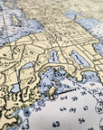 Aquidneck Island Nautical Chart Quick Dry Towel - Maritime Tribes USATowel