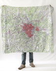 Athens Topo Map Blanket - Maritime Tribes USABlanket