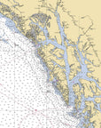 Baranof Island , AK Nautical Chart Shower Curtain - Maritime Tribes USAShower Curtain