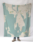 Bristol, Barrington & Warren, Sea Glass Map Blanket - Maritime Tribes USABlanket