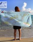 British Virgin Islands Imray Chart Sport Towel - Maritime Tribes USA