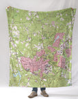 Chapel Hill, NC Modern Topo Map Blanket - Maritime Tribes USABlanket