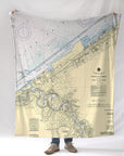 Cleveland Harbor Nautical Chart 1975 Blanket - Maritime Tribes USABlanket
