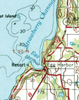 Door County, WI Vintage Topographical Map Blanket - Maritime Tribes USABlanket