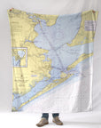 Galveston Bay, TX - Nautical Chart Blanket - Maritime Tribes USABlanket