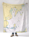 North End of Lake Michigan, Nautical Chart Blanket - Maritime Tribes USABlanket