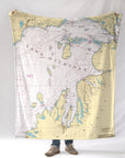Northern Lake Michigan Nautical Chart Blanket - Maritime Tribes USABlanket