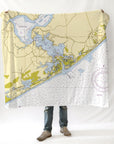 Northern Topsail Island to Onslow Beach Chart Blanket - Maritime Tribes USABlanket
