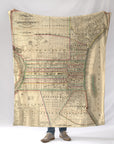 Philadelphia, PA. Antique Map, 1830 Blanket - Maritime Tribes USABlanket