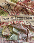 Vintage map fabric with 'Plan of Edinburgh' label
