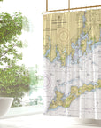 Fishers Island Sound (NY & CT) Nautical Chart Shower Curtain