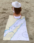 Door County Peninsula WI Nautical Chart Quick Dry Towel
