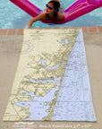 Asbury to Lavallette NJ Nautical Chart Quick Dry Towel - Maritime Tribes USATowel