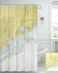 Darien to Westport, CT Nautical Chart Shower Curtain - Maritime Tribes USAShower Curtain
