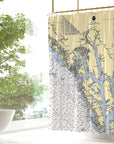 Glacier Bay, AK Nautical Chart Shower Curtain - Maritime Tribes USAShower Curtain