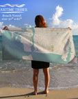 Pascagoula, MS Sea Glass Map Towel Quick Dry Towel - Maritime Tribes USATowel
