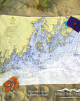 Penobscot Bay, Belfast, ME.. Nautical Chart Blanket - Maritime Tribes USABlanket