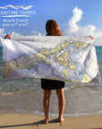 Southold / Shelter Island, Nautical Chart Quick Dry Towel - Maritime Tribes USATowel