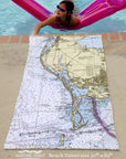 St. Petersburg / Tampa Chart Quick Dry Towel - Maritime Tribes USATowel