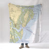 Jekyll & St Simons Island, GA.Nautical Chart Blanket