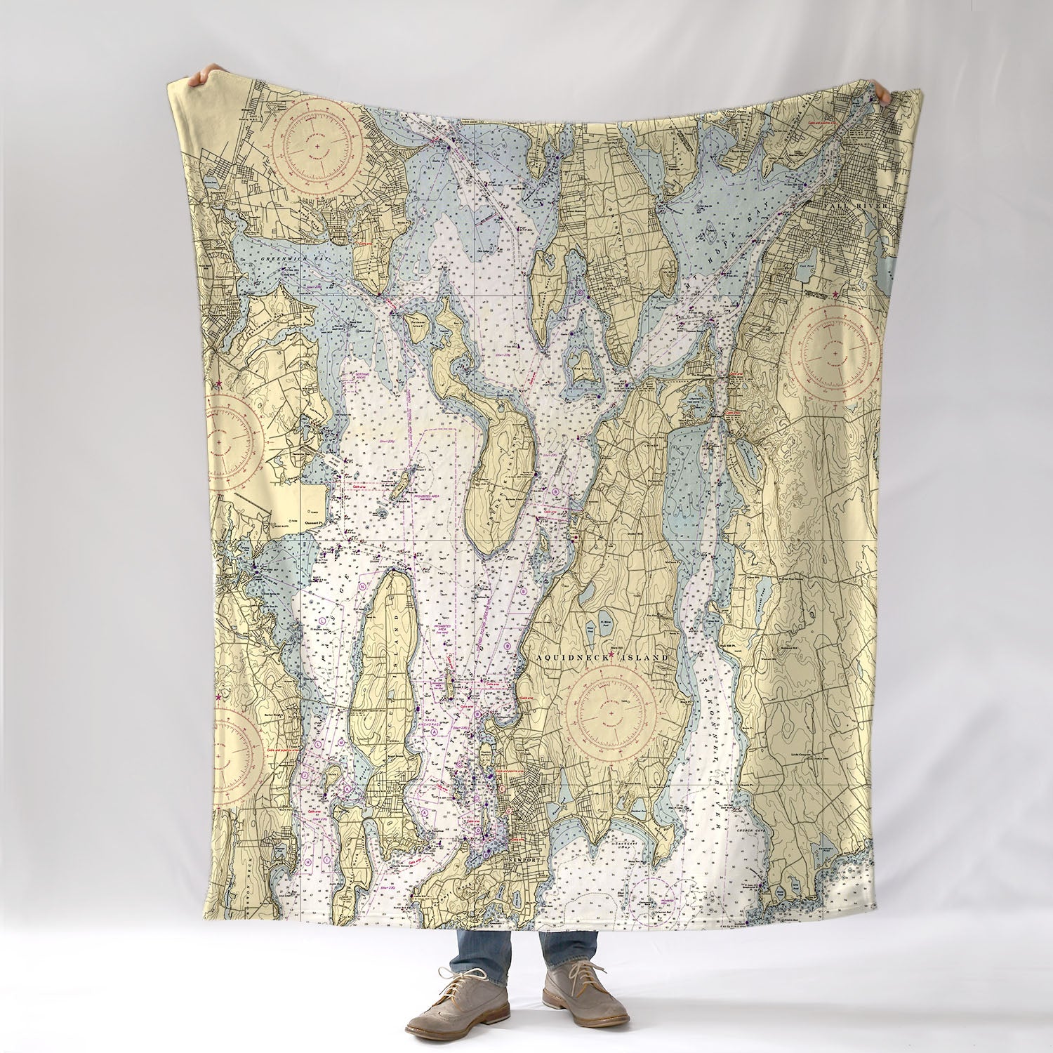 East Greenwich, Narragansett Bay, RI Nautical Chart Blanket