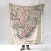Charleston, SC Vintage 1886 Map Blanket