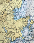 Penobscot Bay Nautical Chart Quick Dry Towel