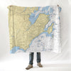 Marblehead and Swampscott, MANautical Chart Blanket