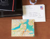Boston, MA Watercolor Map Notecard, Pack of 24 Notecards