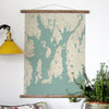 Newport RI, Sea Glass Map Scroll