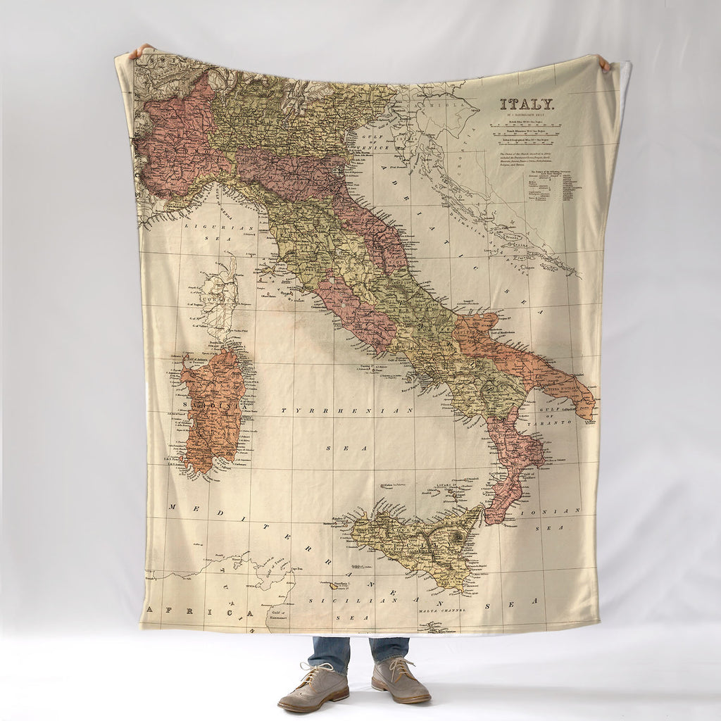 Italy vintage map blanket