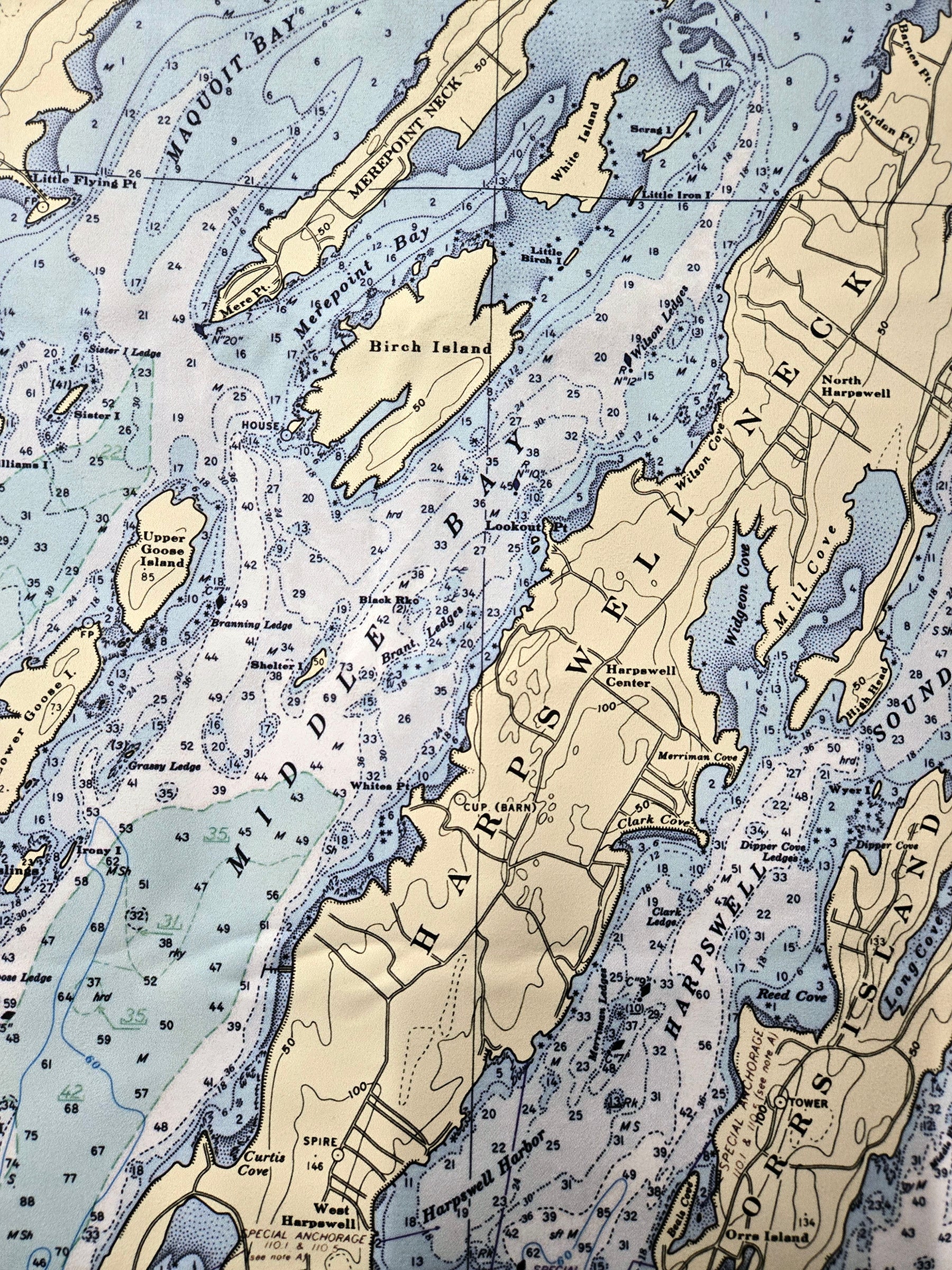 Casco Bay, ME Nautical Chart Quick Dry Towel